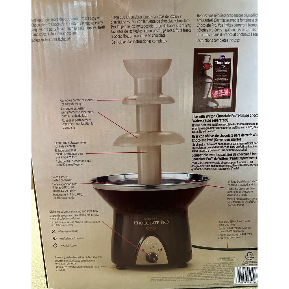Wilton Chocolate Fountain Pro 3-Tier, 4lb Capacity, Electric, Brown - Picture 2 of 3
